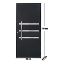 Ver imagem 5 de Porta de Giro Alumínio Preto Lambril C/friso Puxador 60cm Maxx