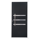 Ver imagem 4 de Porta de Giro Alumínio Preto Lambril C/friso Puxador 60cm Maxx