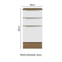 Ver imagem 3 de Balcão 40 cm 3 Gavetas Rustic/Branco Veludo Lux Madesa