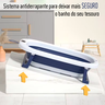 Banheira Retratil para Bebe com Termometro, Rede e Almofada - Azul - 6
