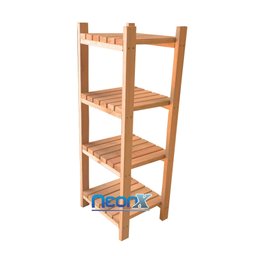 Estante Modular 4 Prateleiras Madeira Maciça 90x34x30 Cm Neonx:verniz Natural Uv - 2