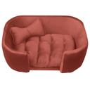 Ver imagem 2 de Cama para Cachorro Pet Sofá Gato Pé Palito Caminha Confortável com Almofada Veludo Vermelho