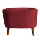 Ver imagem 3 de Cama para Cachorro Pet Sofá Gato Pé Palito Caminha Confortável com Almofada Veludo Vermelho