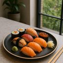 Ver imagem 2 de Jogo 12 Pratos Pretos Sushi 26cm Melamina Wolff Class Sashimi Petisqueira Redonda