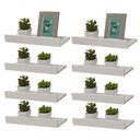 Ver imagem 1 de Kit 8 Prateleiras Porta Quadros 60 X 10cm Branca Suporte Invisível