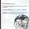 Conjunto Mesa Alta Bar Bistrô Quadrada Preta 2 Banquetas Confort Estofado Black Don Castro - 3
