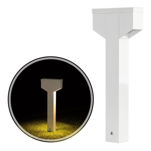 Poste Balizador Luminária Jardim 2 Focos Branco P/ GU10 MR11 ST2767