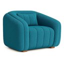 Ver imagem 3 de Poltrona Decorativa Sala de Estar Lilian Bouclé Terracota:azul-turquesa/liso