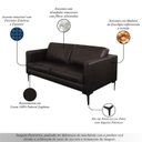 Ver imagem 3 de Sofá em Couro Legítimo 200cm Atlanta