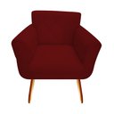 Ver imagem 3 de Kit Namoradeira + 2 Poltronas Decorativa Sabrina Suede Marsala Pés Madeira Ms Decor