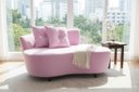 Ver imagem 1 de Namoradeira Sofá Feijão Suria 150cm Orgânica Couro Rosa Bebê