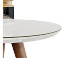 Ver imagem 4 de Mesa de Canto Pé Cebola 2 Mesas - Tampo Laqueado Offwhite com Vidro 50cm