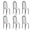 Ver imagem 1 de Kit 6 Cadeiras Tubular 96x36x41 cm Iris B Preto/Arabesco