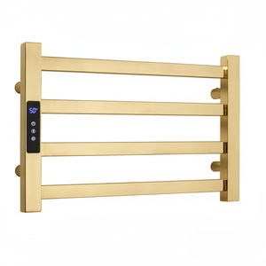 Toalheiro Elétrico Dourado Aço Inox Térmico Display Digital 30x45 110v