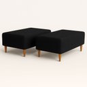 Ver imagem 1 de Kit 2 Puffs Bela Manu Decor Madri Sued Preto com Pés Palito