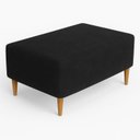 Ver imagem 3 de Kit 2 Puffs Bela Manu Decor Madri Sued Preto com Pés Palito