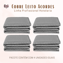 Ver imagem 4 de Kit 4 Pçs Cobre Leito Avulso Casal Padrão Profissional Acordes Hotelaria Micropercal 160 Fios: Cinza
