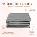 Ver imagem 3 de Kit 4 Pçs Cobre Leito Avulso Casal Padrão Profissional Acordes Hotelaria Micropercal 160 Fios: Cinza