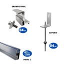 Ver imagem 2 de Kit Estrutura Fixador Linha C 1,20m para 1 Placa Solar Alumínio Inox Telha Fibro Ondulada Viga Metál