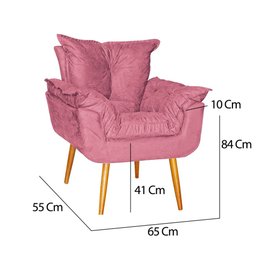Kit 02 Poltrona Opala Sala Escritório Recepção Quarto Suede Rose Gold - Ninho Decor - 3