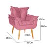 Kit 02 Poltrona Opala Sala Escritório Recepção Quarto Suede Rose Gold - Ninho Decor - 3