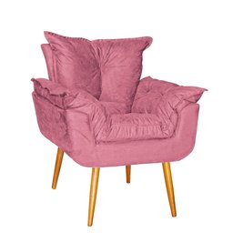Kit 02 Poltrona Opala Sala Escritório Recepção Quarto Suede Rose Gold - Ninho Decor - 2