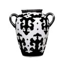 Ver imagem 1 de Vaso em cerâmica Dolomita, e acabamento Glaze. Cor branca com pintura à mão de âncoras estilo Tribal