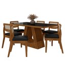 Ver imagem 1 de Mesa Santiago com 6 Cadeiras Sextavada Frei/preto/corino Preto - M.a Freijó/preto/corino Preto