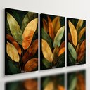 Ver imagem 2 de Kit 3 Quadro Decorativo Folhas Verdes Tropical Botânico Natureza 28x20cm