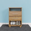 Ver imagem 2 de Mini Cômoda com Gavetas e 2 Nichos Multiuso Cedro