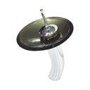 Ver imagem 2 de CUBA DE VIDRO OVAL CHANFRADA 46CM OURO ENVELHECIDO + VALVULA + TORNEIRA CASCATA