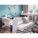 Ver imagem 1 de Conjunto Quarto de Solteiro Bicama com Baú e Escrivaninha 2 Gavetas Play Espresso Móveis