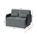 Ver imagem 2 de Sofá Cama 2 Lugares Casal 1,30 Mts Pompeia Sissy Matrix Cor:facto Preto + Napoli Cinza