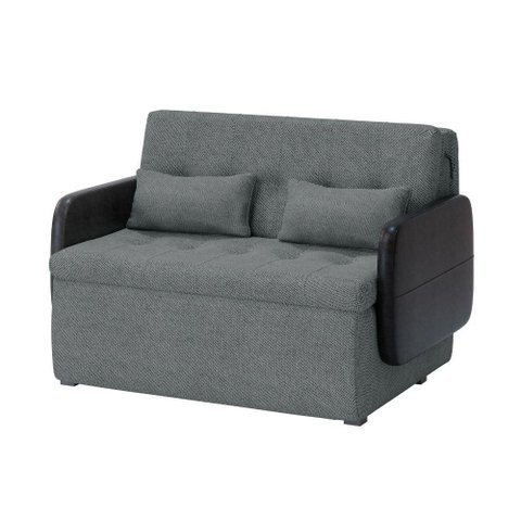 Sofá Cama 2 Lugares Casal 1,30 Mts Pompeia Sissy Matrix Cor:facto Preto + Napoli Cinza