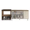 Ver imagem 3 de Armário Balcão Gabinete de Pia 140cm Carine e Balcão para Fogão Cooktop 5 Bocas e Forno Elé