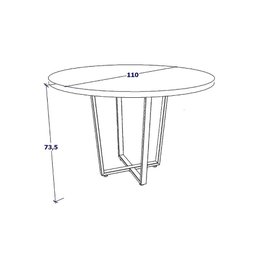 Mesa de Reunião Industrial F5 Redonda com Pés em Metal 1,10m Cor:preto - 3