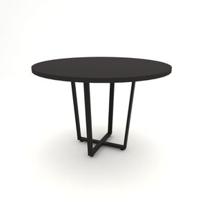 Mesa de Reunião Industrial F5 Redonda com Pés em Metal 1,10m Cor:preto