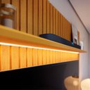 Ver imagem 5 de Estante Home para Sala Tv 75 Polegadas Ripado Cleean 2.2 Naturale com Off White - Moveisaqui