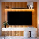 Ver imagem 2 de Estante Home para Sala Tv 75 Polegadas Ripado Cleean 2.2 Naturale com Off White - Moveisaqui