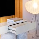 Ver imagem 4 de Estante Home para Sala Tv 75 Polegadas Ripado Cleean 2.2 Naturale com Off White - Moveisaqui