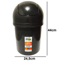 Ver imagem 2 de Lixeira Plástico 14l Tampa Basculante Vai Vem Cozinha Lavabo:preto