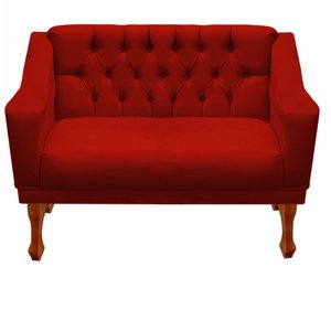 Sofá Dois Lugares Namoradeira Recepção Escritorio Clinica Direto de Fabrica Grecia - Suede Vermelho