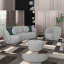 Ver imagem 2 de Sofá 3 Lugares para Sala Living Olimpo 288 Cm M03 Veludo Cinza Claro Lyam Decor