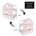 Ver imagem 6 de Beliche Infantil Casinha Dos Sonhos com Gavetas e Fechamento Inferior em Madeira Maciça Rosa/Branco