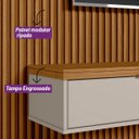 Ver imagem 6 de Painel Ripado Modular 3.0 para Sala Estar Quarto Escritório Tv até 75 Polegadas 1 Nicho 1 Prateleira