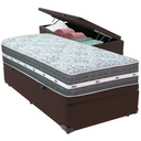Ver imagem 1 de Cama Box Baú Marrom e Colchão Black Graphite Molas Ensacadas Solteiro 88x188x32 Anjos