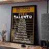 Quadro Decorativo Motivacional Zero Talento em Moldura Caixa TACOLADO PAPEL DE PAREDE Moldura Caixa  - 1
