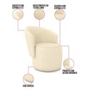 Ver imagem 6 de Poltrona Decorativa Orgânica Fixa para Sala Kit 2 Malu Linho Bege M11 - D’Rossi