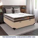 Ver imagem 2 de Cama Box Baú Casal Sintético Colchão Molas Ensacadas 138cm Bege Suporta até 120 Kg por Pessoa