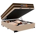 Ver imagem 7 de Cama Box Baú Casal Sintético Colchão Molas Ensacadas 138cm Bege Suporta até 120 Kg por Pessoa